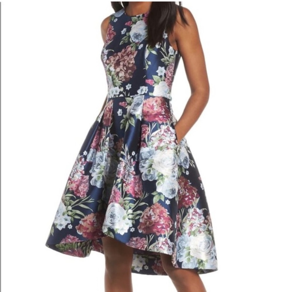 Eliza J Floral Multicolor Jacquard Dress XS/ S
